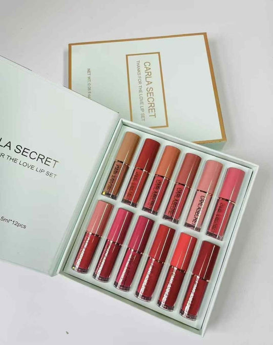 Carla Secret “Thanks for the Love” Lip Set – 12 Mini Matte Liquid Lipsticks